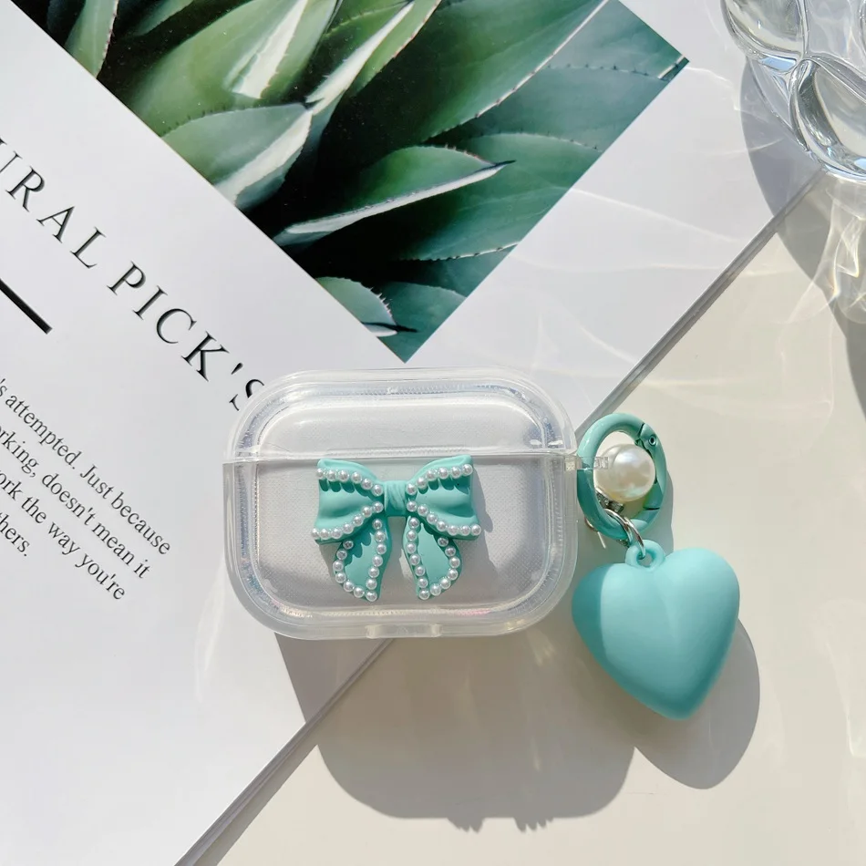 Mini Pro 4 TWS / Mini Pro 5 / Pro 4TWS Case śliczne miłość łańcuszek shell kolorowe motyl silikonowe słuchawki pokrywa Air pro 4