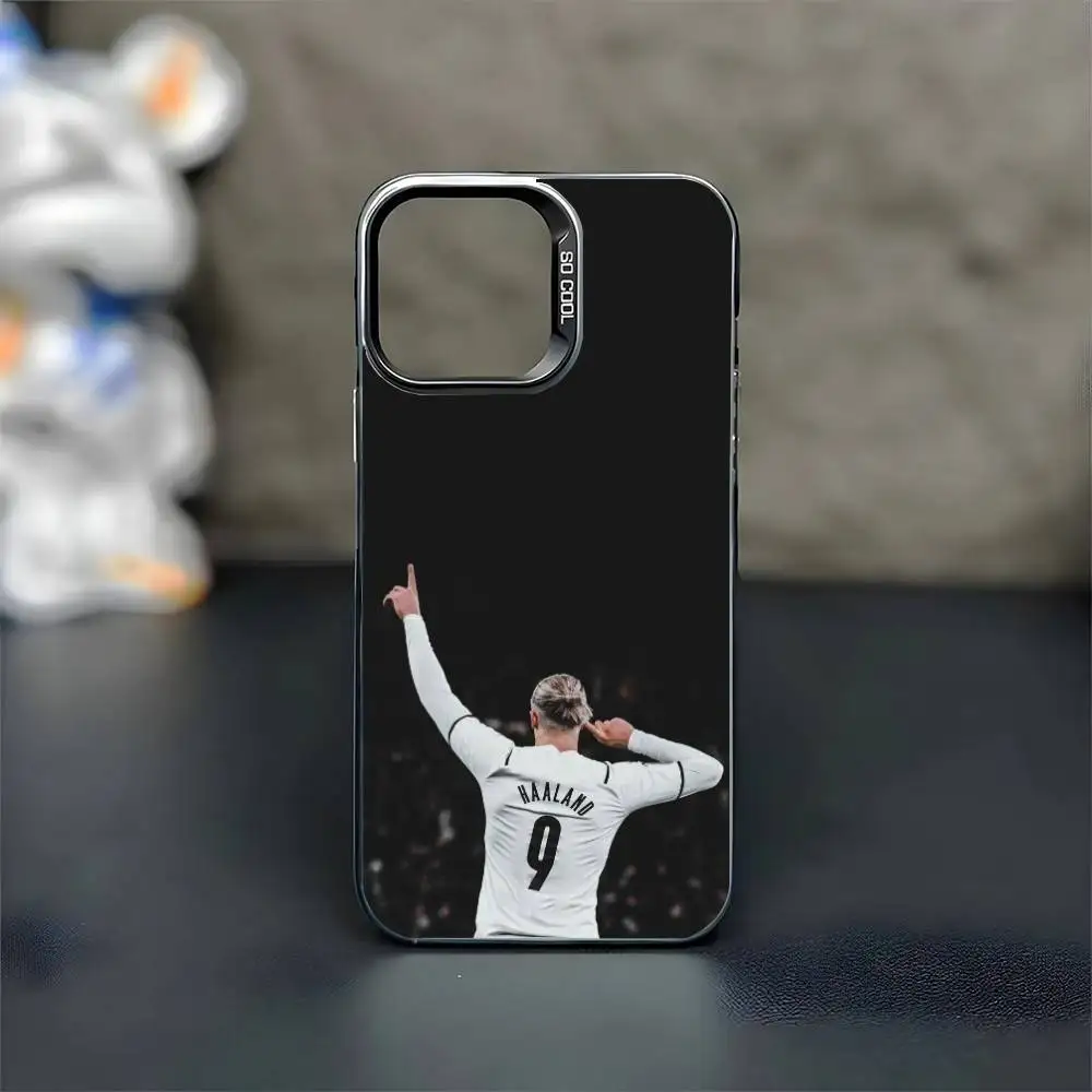 Football E-Erling H-Haaland Phone Case For iPhone17,16,15,14,13,12,11 Plus,Pro Max Black Matte Shockproof Cover - Image 4