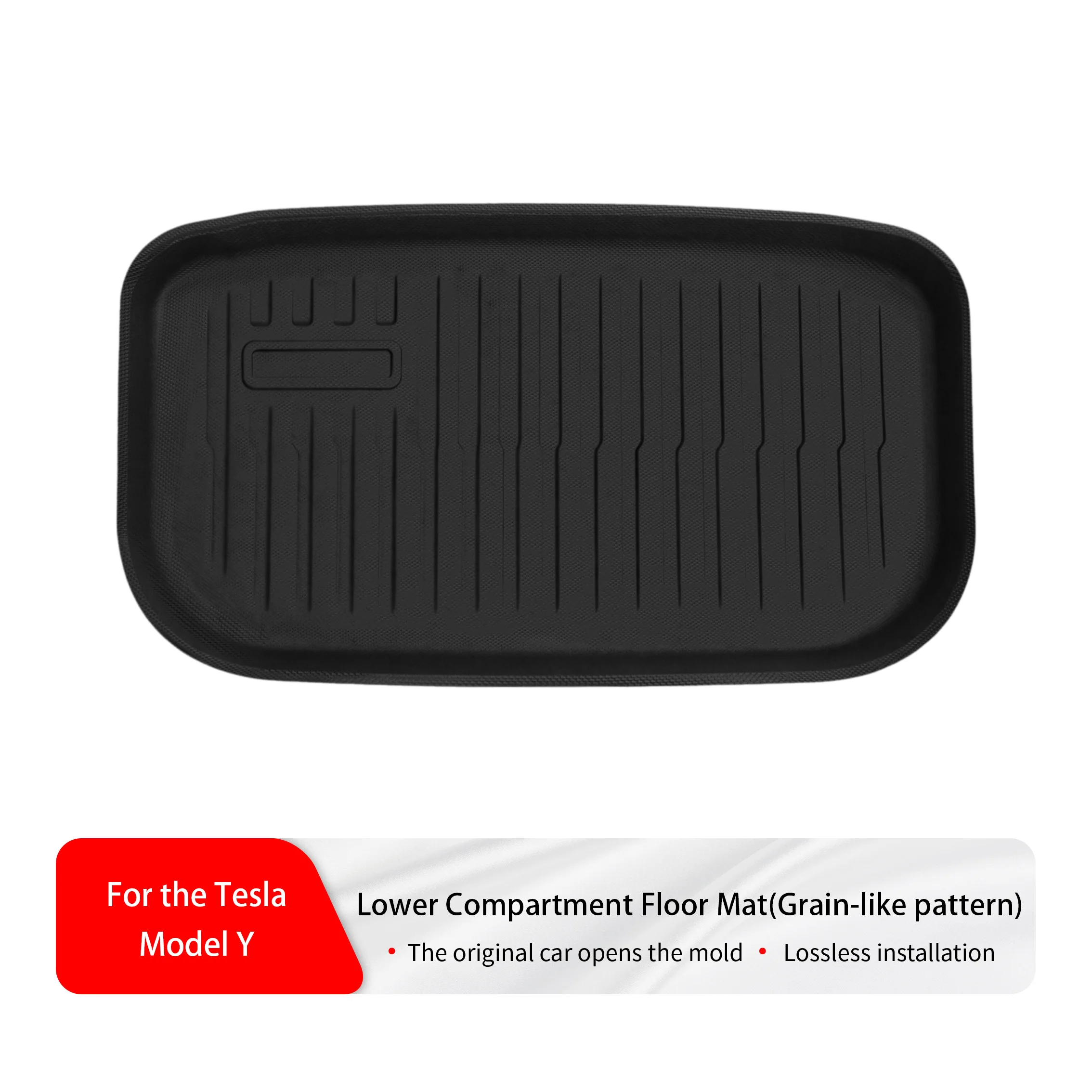 Suitable for Tesla 2021-2026 Model Y striped trunk cushion with lower layer grain TPE material