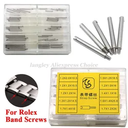 50pcs/set Screws Rod for Rolex Oyster Metal Strap Stainless Steel Screw Pin Watch Repair Tools Watch Parts Tools Kit Accessories