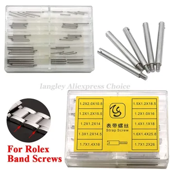 50 teile/satz Schrauben Stange für Rolex Oyster Metall Strap Edelstahl Schraube Pin Uhr Reparatur Werkzeuge Uhr Teile Werkzeuge Kit Zubehör