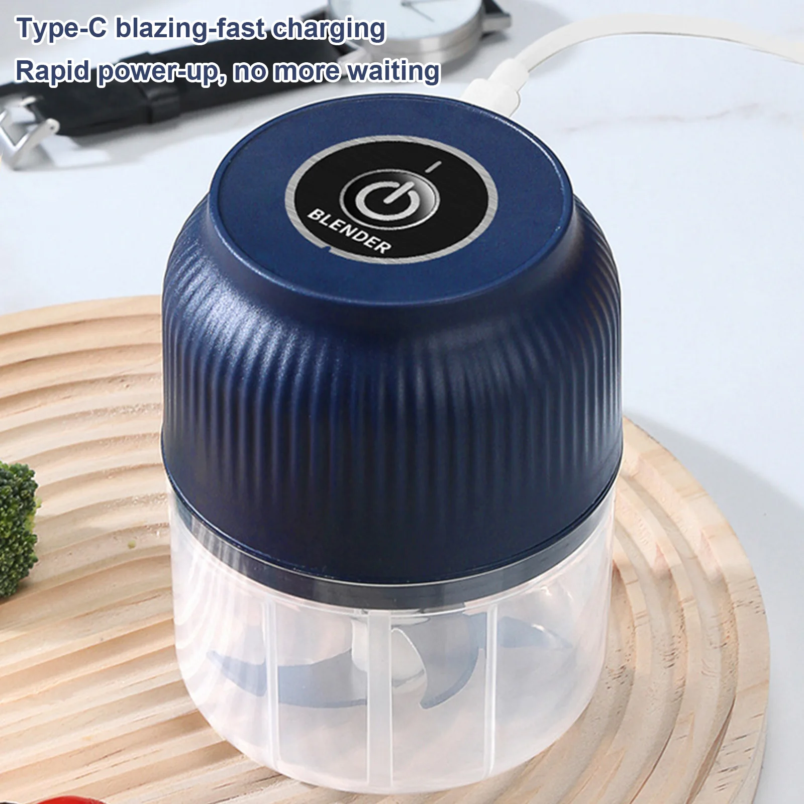 300ML Electric Vegetable Chopper Portable Cordless Garlic Crusher Mini Food Chopper for Nuts Chili Onion Minced Meat and Spices - view 3
