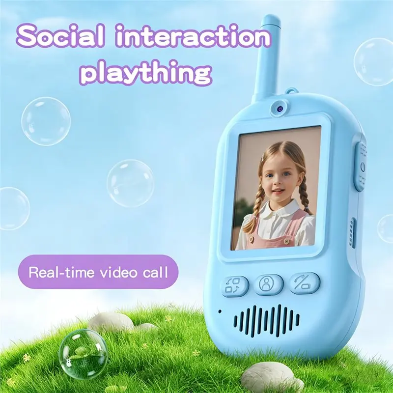 MACH-Walkie Talkie de vídeo para niños recargable con pantalla de 2,0 "intercomunicador con un solo clic para juegos al aire libre, Camping