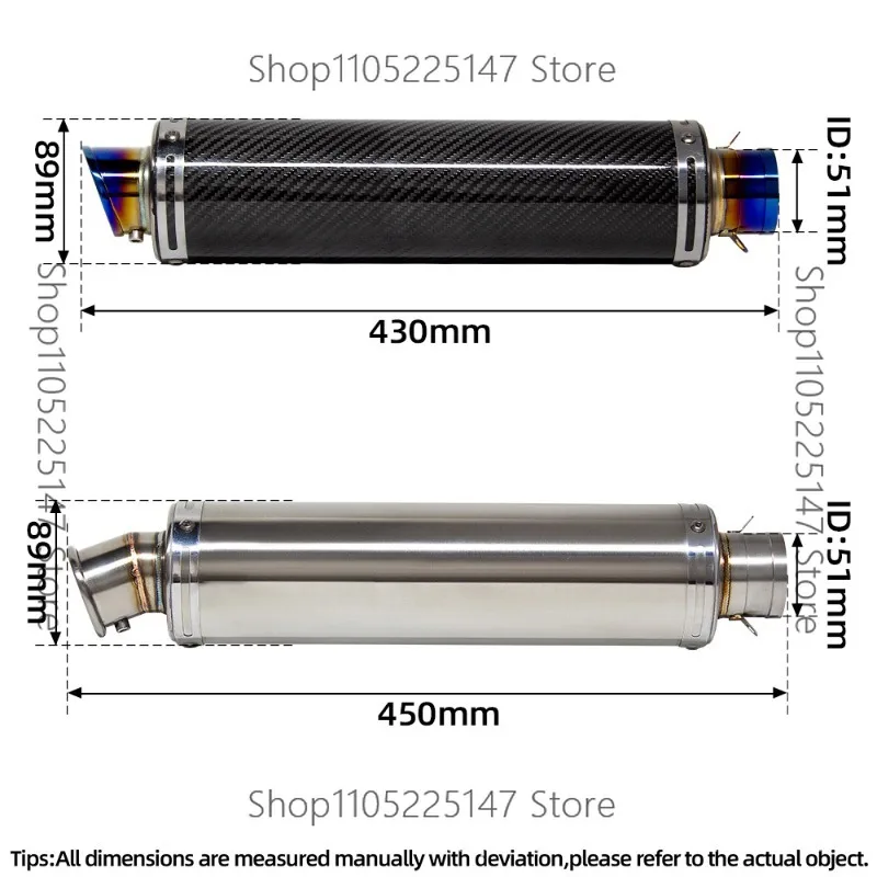 Motorcycle modified exhaust pipe Z900 R3 CBR650 S1000RR STB stainless steel universal tail section - view 3