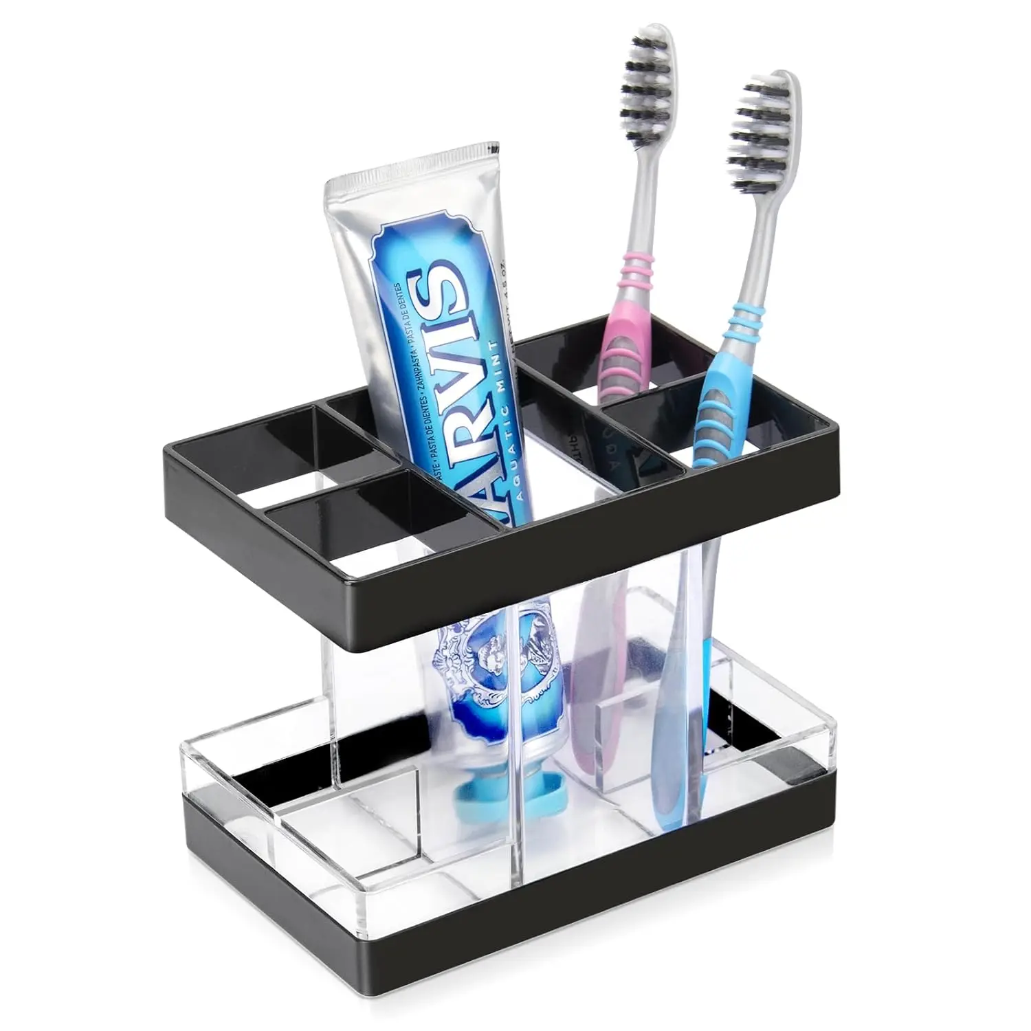 

Toothbrush Holders for Bathrooms Countertop Organizer - Electric Toothbrush Holder Set, 5 Slots Toothbrush and Toothpaste Holder