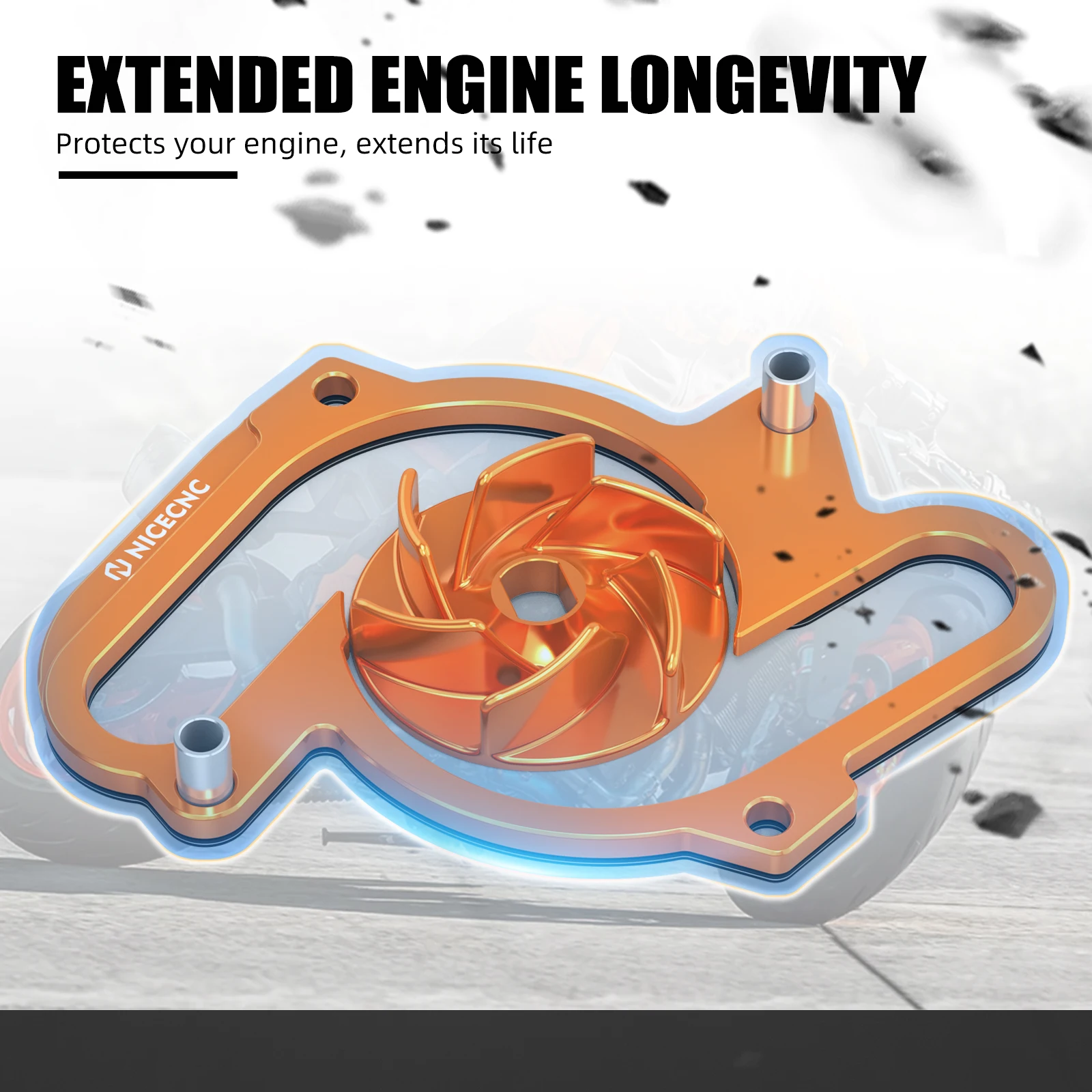(EU-Lager) Für KTM LC8 950 990 Adventure Super Duke Supermoto SMT SMR Übergroßes Wasserpumpen-Laufrad-Abstandshalter-Kit – Detail 4