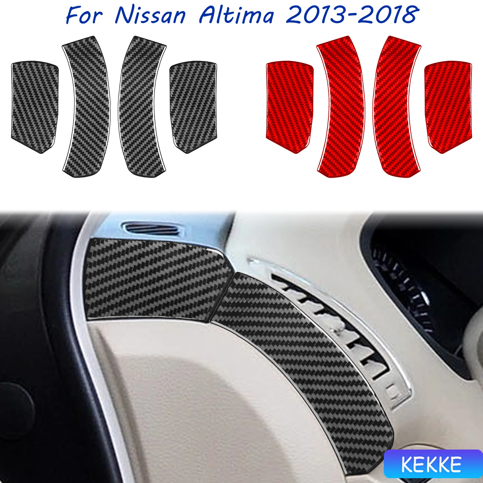 

For Nissan Altima 2013-2018 Carbon Fiber On Both Sides Of The Air Vents Trim Sticker Auto Interior Decorative Decal Accessory