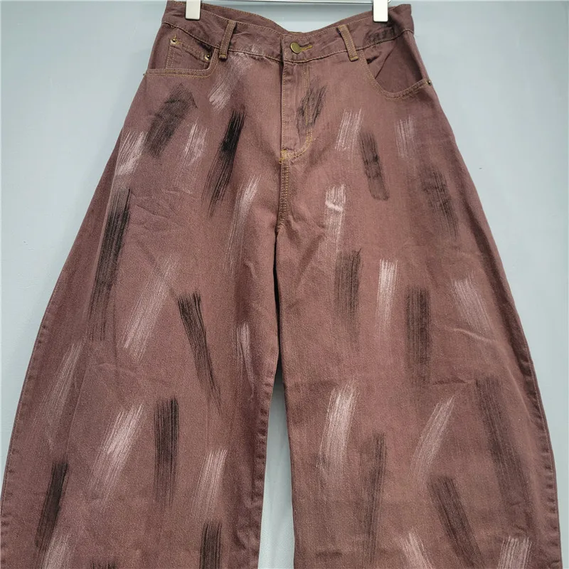 Pantalones vaqueros desgastados Retro americanos Tie-Dye para mujer, pantalones escimitar de Hip-Hop de pierna ancha estilo Wasteland para principios de primavera 2026
