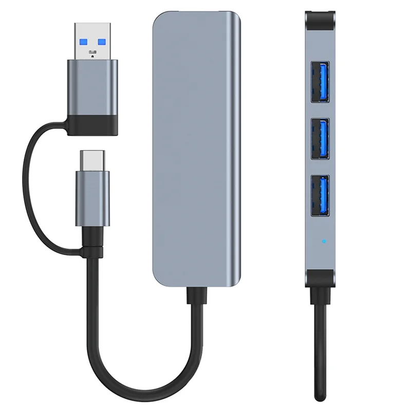 4-poorts USB 3.0-hub USB-hub Hoge snelheid Type C-splitter 5 Gbps voor pc Computeraccessoires Multiport HUB 4 USB 3.0 2.0-poorten - AA56