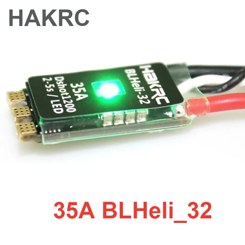 HAKRC 35A BLHeli_32 Dshot1200 2-5S ブラシレスESC 内蔵LED RC FPVレーシングドローン用