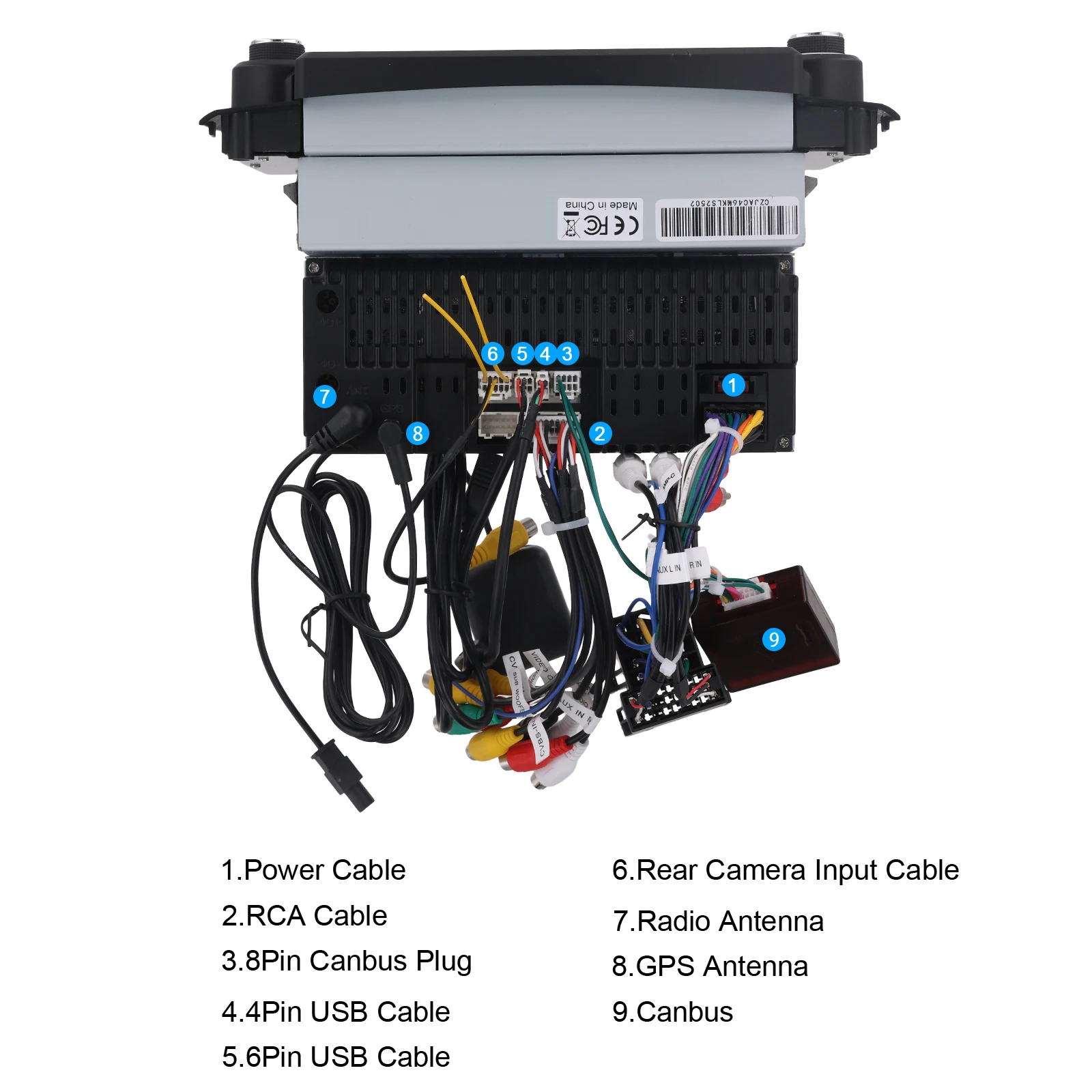 Podofo 9-Zoll Carplay 2Din Autoradio für Fiat Punto 2005-2009 Linea 2007-2011 Android Auto Multimedia-Player GPS-Navigation WiFi FM/RDS DSP – Detail 3