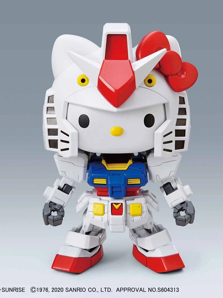 Bandai Original  SDCS STANDARD EDITION HELLO KITTY/CHAR'S ZAKU II RX-78-2 GUNDAM  Anime Action Figure Assembly Model Toys Colle