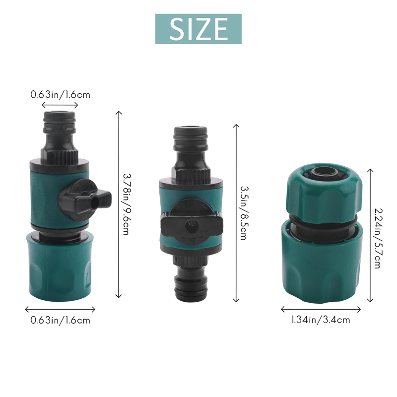 

Release In Line Shut Off Valve For Join Garden Hose Pipe Tube, Double Male Connector Valve Extender With Matching Hose