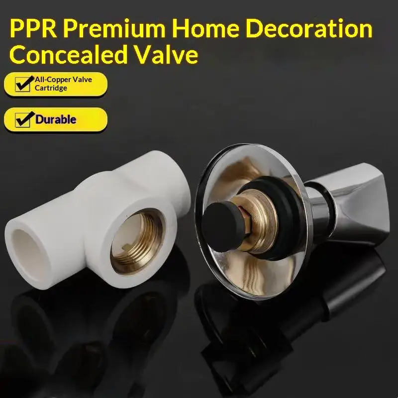 1/2 Inch PPR Water Stop Valve Dark Cross Wheel Slow Opening for Irrigation & Household Plumbing Use
