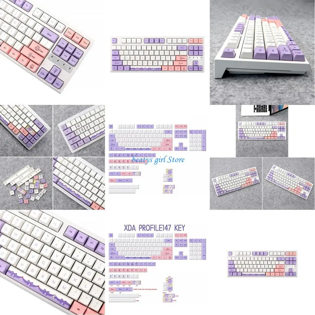 

C7AB 147 XDA Profile Lavender Keycap PBT Dye Sub for Mechanical Keyboard