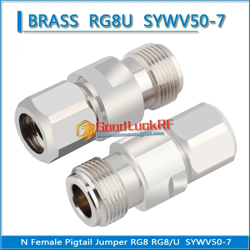 

High-quality L16 N Female Crimp for LMR400 RG8 RG213 RG214 RG165 SYV-50-7 7D-FB Plug RF Connector Coaxial Straight Nickel plated