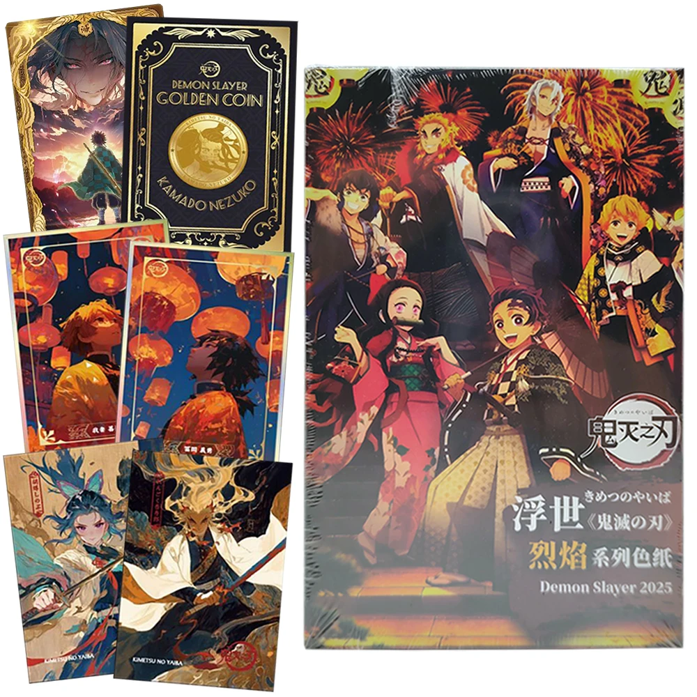 

Demon Slayer Collection Card Popular Character Kamado Nezuko Kanroji Mitsuri Fun Inlay Gold Coin Series Color Paper Card Gifts