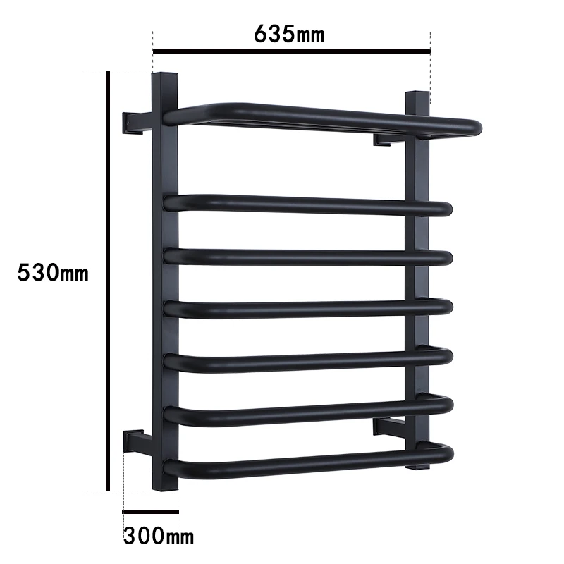 Stainless Steel Bathroom Heated Towel Rail Towel Drying Electric Towel Warmer Rack with Shelf