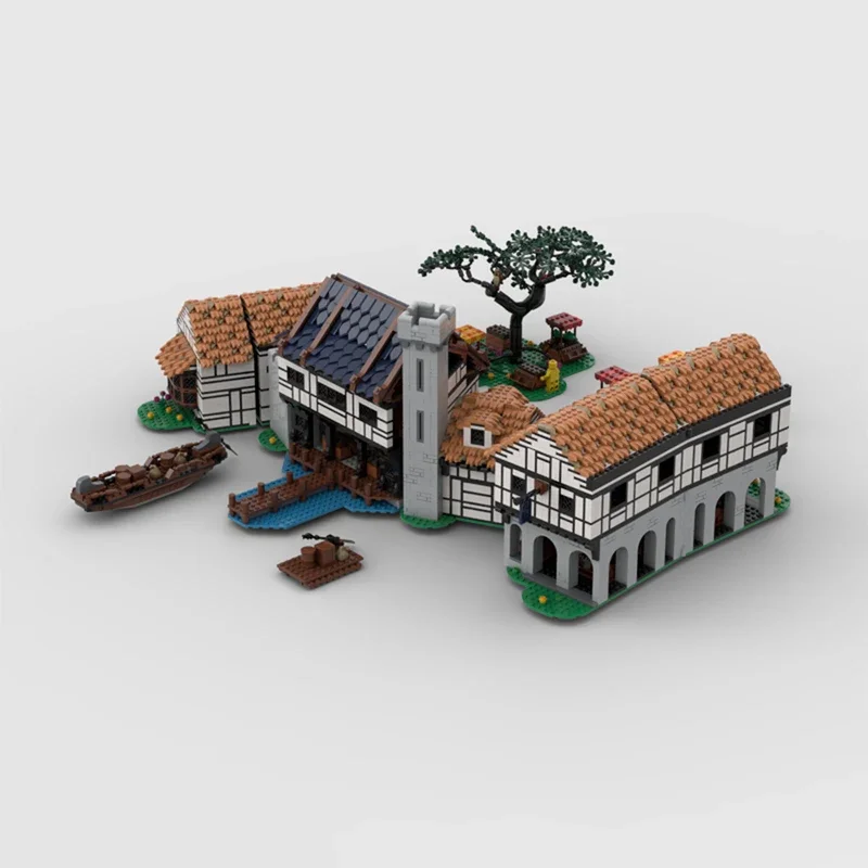 

5576pcs Moc Medieval Lion Knight Village Harbor Castle Building Model Model Bricks DIY Assembly Blocks Toy Kid Gift
