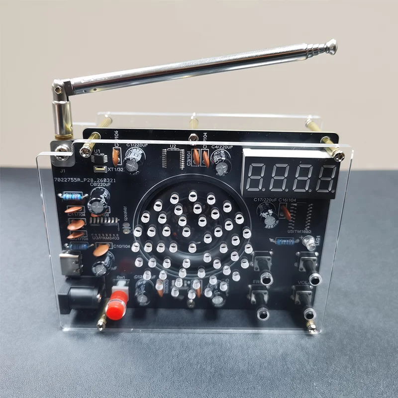 DIY FM Radio Electronic Kit Soldering Practice Project 87–108 MHz Tunable Frequency Digital Display RDA5807M PAM8403 Amplifier