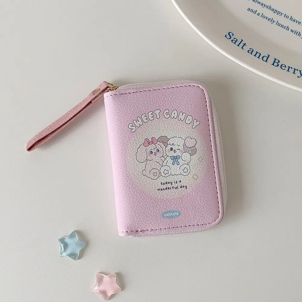 Bonito couro do plutônio dos desenhos animados moeda bolsa mini 3 dobras carteira curta bonito gato cartão carteira estudantes presente