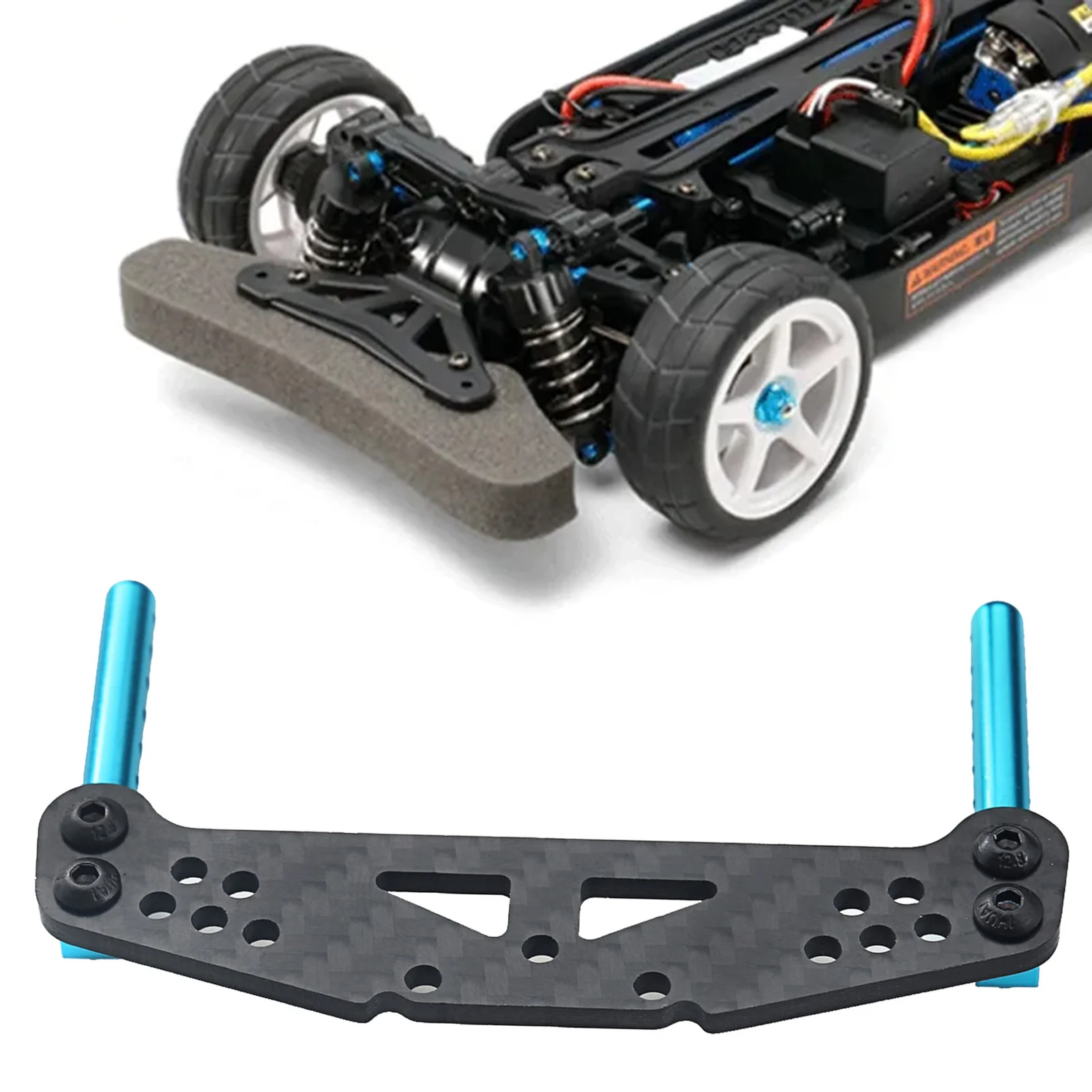 カーボンファイバー製フロントおよびリアショックタワー、ボディポストマウント付き、タミヤ TT-01 1/10 リモートコントロールカーアップグレードパーツ用交換品