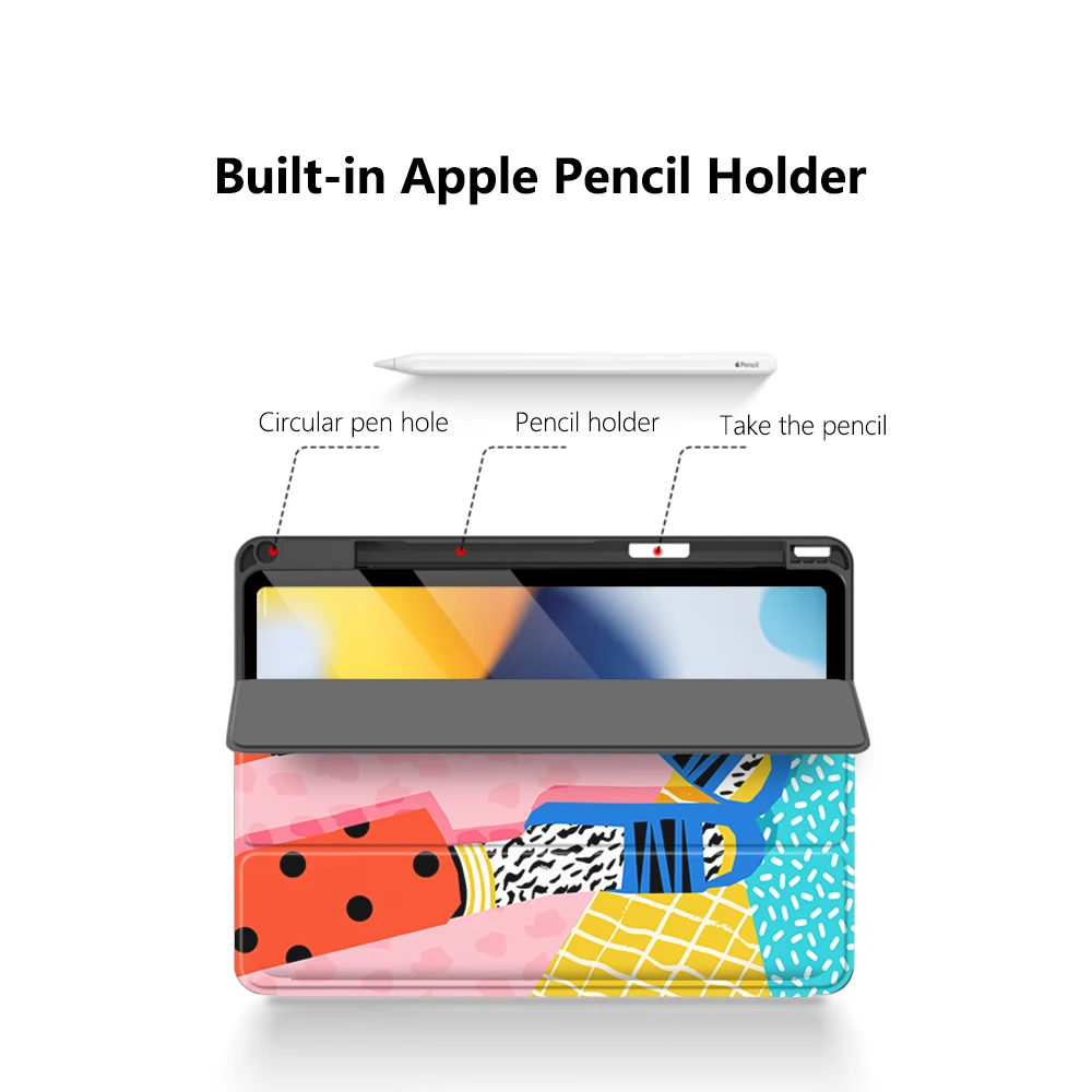 For iPad 10.2 Case 9th/8th/7th 10th Generation 10.9 Air 5 4 With Pencil Holder For iPad Pro 11 10.5 Air 2 9.7 6th Mini 6 Cover