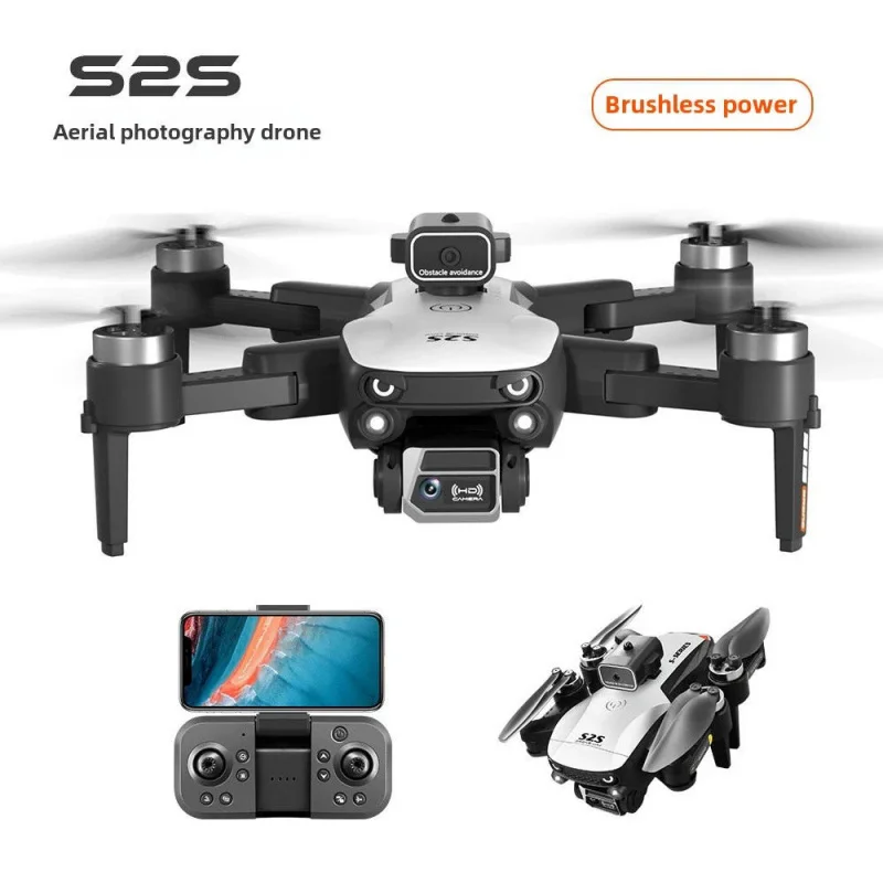 High-Definition S2S Drone with Brushless Motor- 4-axis Quadcopter Long Battery Life, 5-Level Wind Resistance, Remote Control Toy