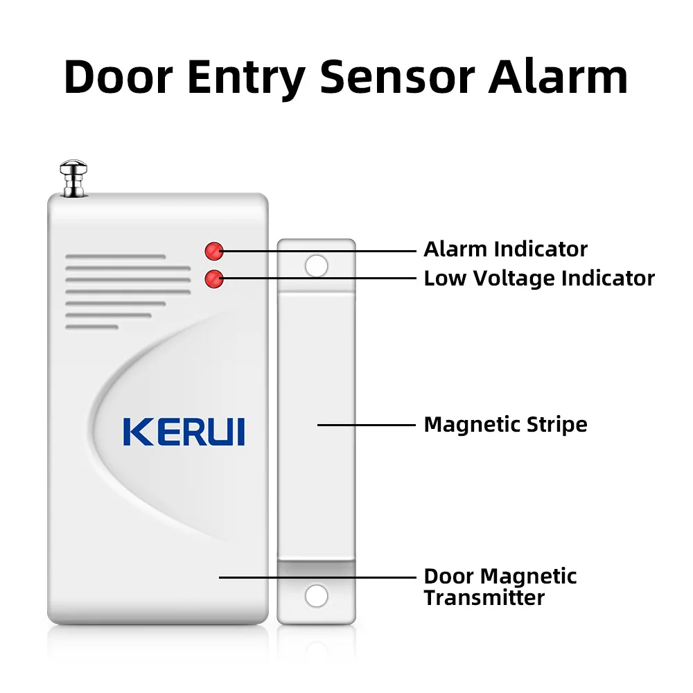 Home Security Door Entry Sensor Alarm with Double-Sided Sticker Easy Install Peace of Mind Door Entry Sensor