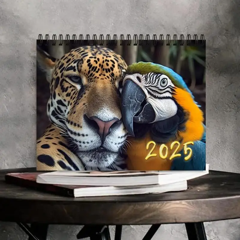 Śmieszny kalendarz ścienny 2025 Funny Animal Theme Planner Papierowy dekoracyjny planer ścienny dla domu Sklep szkolny firmy