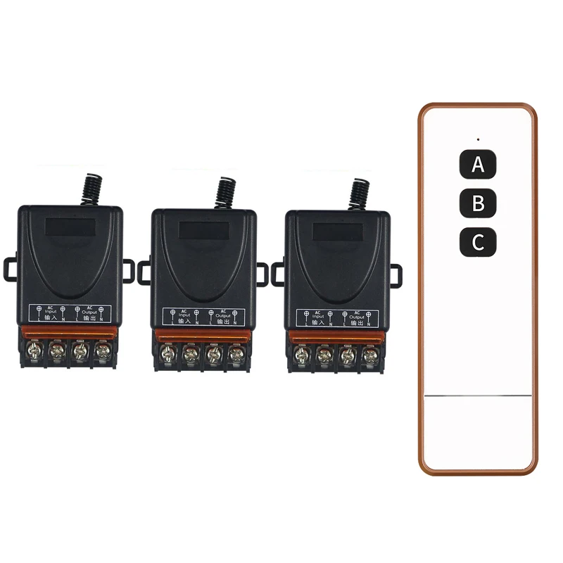 

AC220V RF Wireless Remote Control lighting Switch 1 CH 30 A relay Receiver Transmitter 315/433 MHZ Water pump/motor