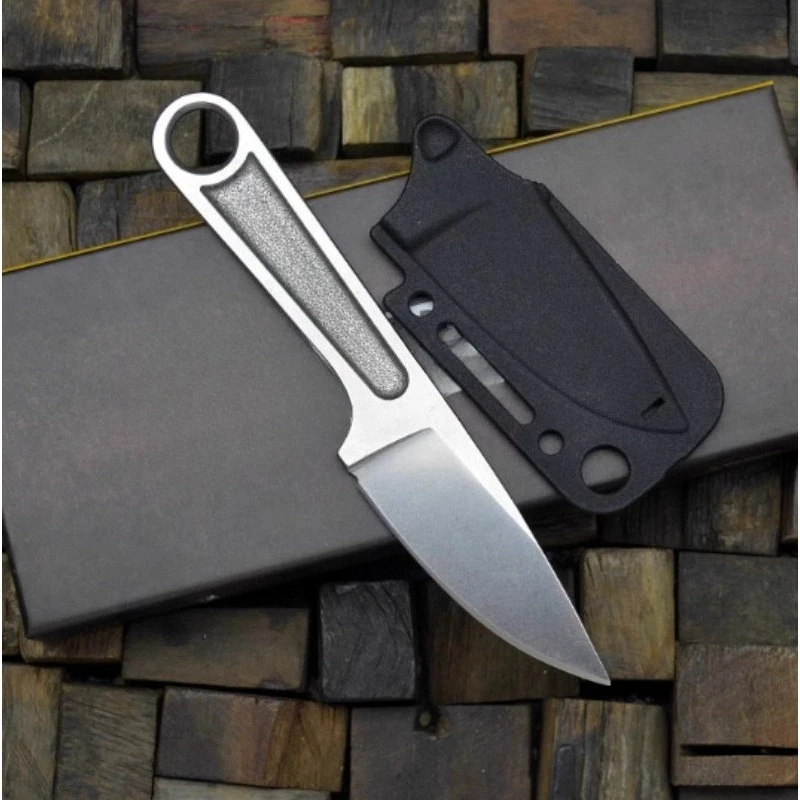 1119 faca de sobrevivência pesada, cabo completo, lâmina de aço inoxidável, alça antiderrapante, afiada e portátil, adequada para acampamento ao ar livre