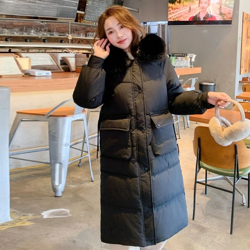 معطف شتوي جديد لعام 2025 للنساء سترة ركاب سميكة مع جيوب بياقة من الفرو ملابس خارجية شتوية عصرية مضادة للبرد #4
