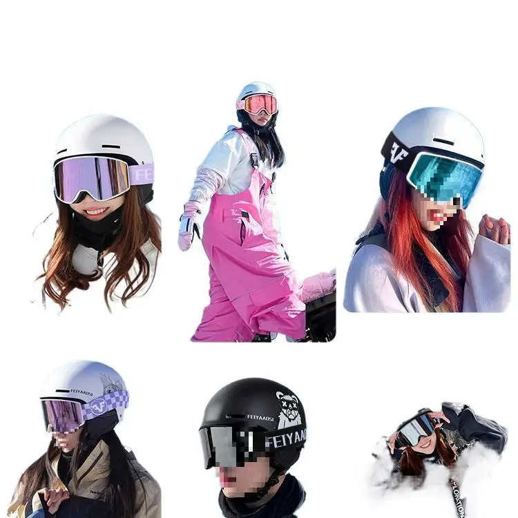 Lyže helma dámská snowboardové lyže helma odborný snowboardové čepice pánské plný helma sněžit ochranné brýle ochranné brýle all-in-one sada