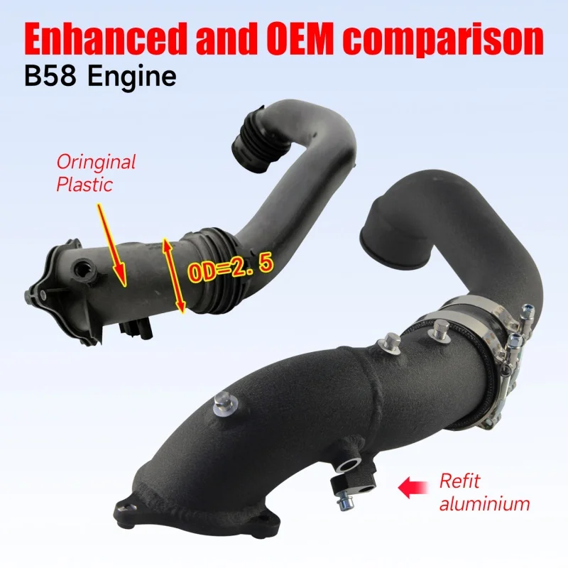 Kit de tubo de carga y entrada de tubo de carga y intercooler de aluminio para motor BMW B58 M140i-440i xDrive F21-F36 G12/30/32 2016-2021