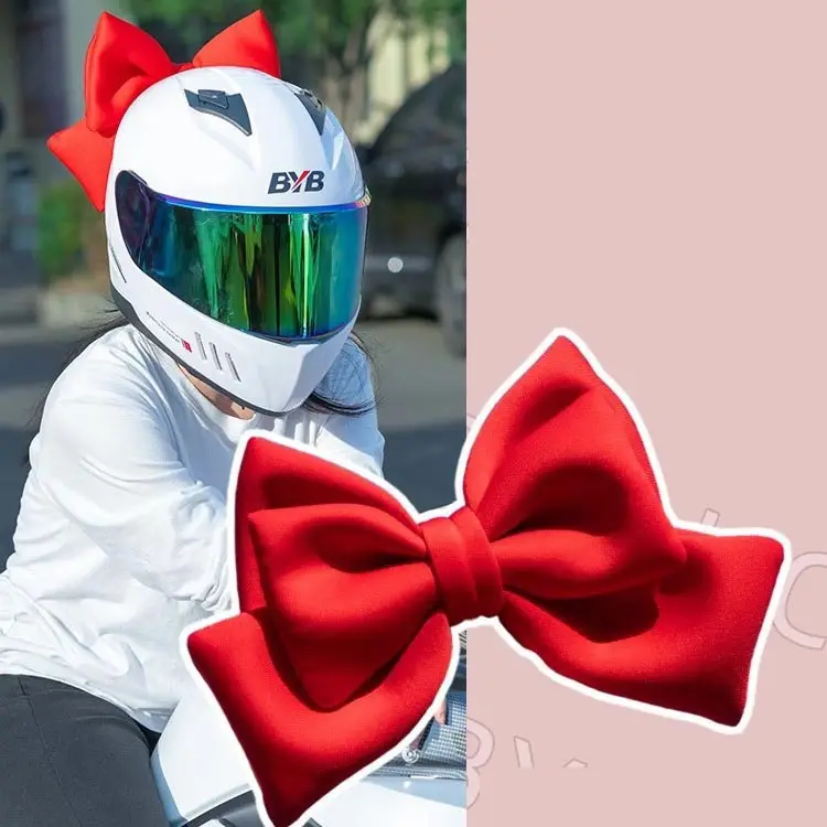 Bow Knot Helmet Decorations No Deformation Cute Bow Patches With Suction Cup For DIY Bike Motocross Helmet (Helmet Not Included)