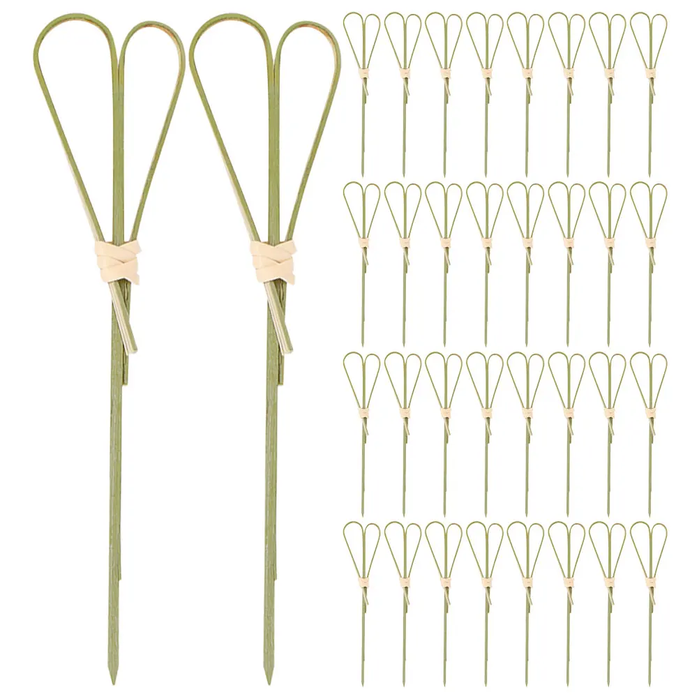 

200pcs Bamboo Fruit Sticks Cocktail Picks Decorative Toothpicks for Appetizers Party Favors Disposable Skewers 12cm Bluish Green