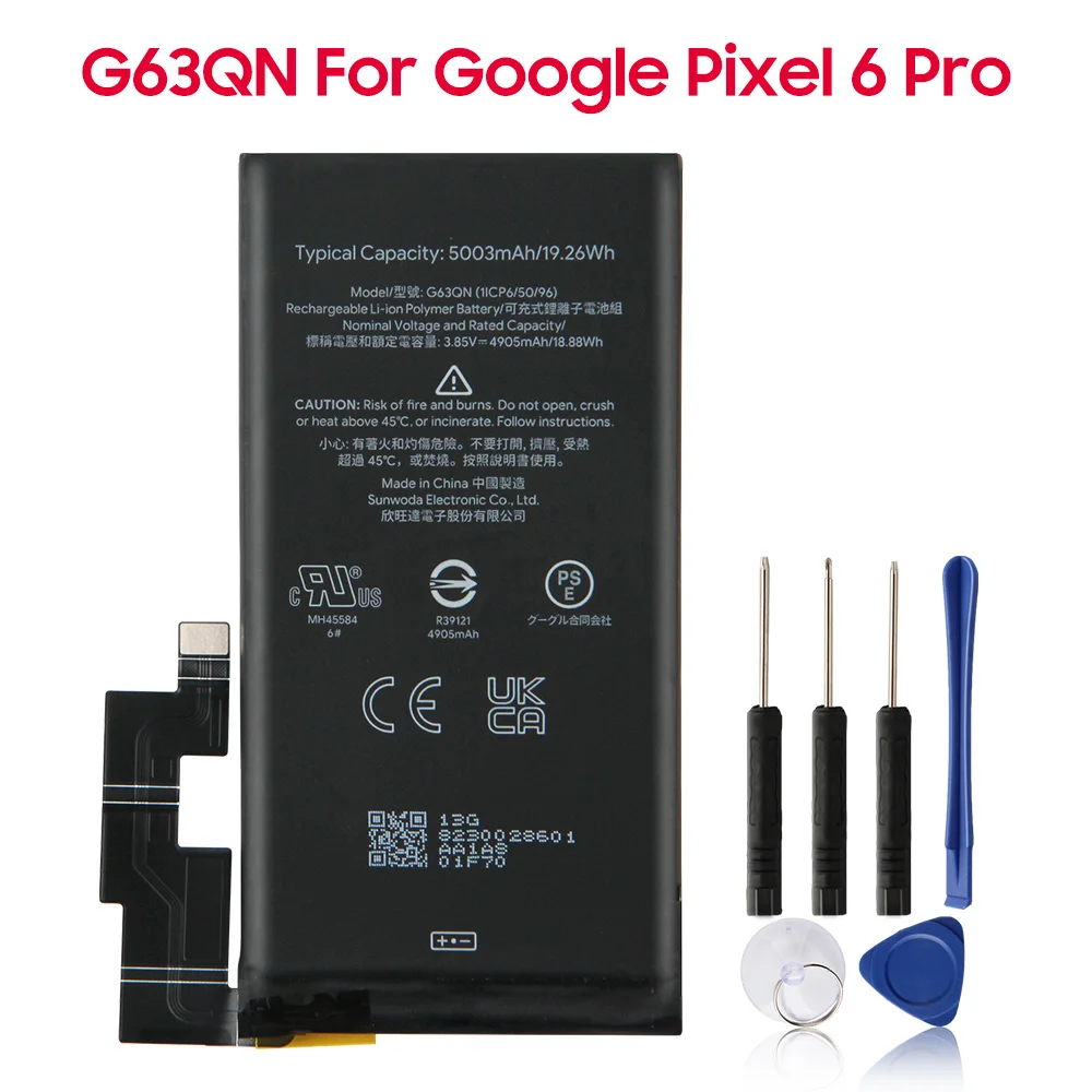 Original-Ersatzakku für Google Pixel 6 Pro Pixel 6 Pro 6A Pixel 6A GMSB3 G63QN GLU7G Original-Handy-Akku