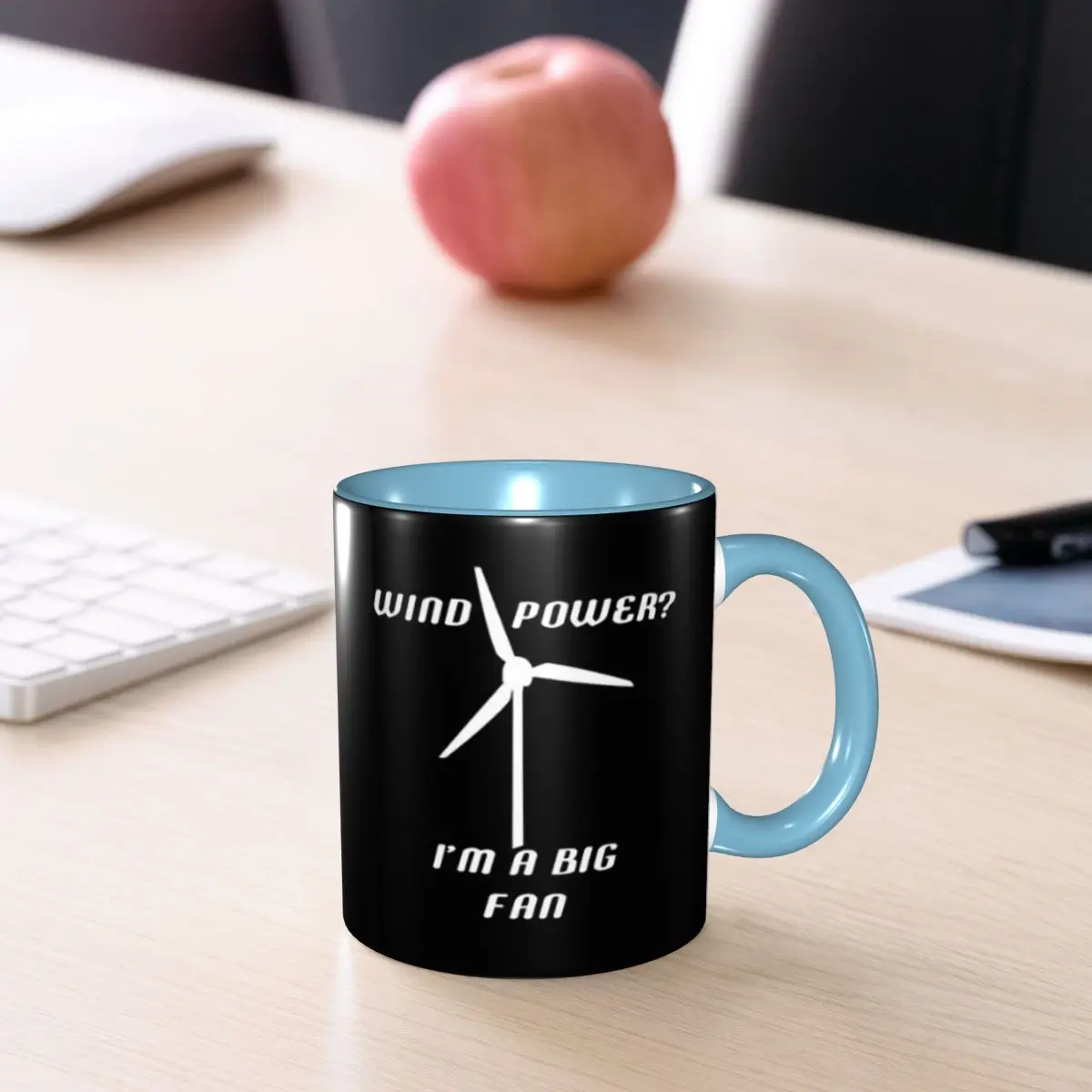 Wind Power I'm A Big Fan - Wind Generator Mug Funny Ceramic Coffee Cups Tea Mugs Milk Cup Drinkware Gifts for Woman Man