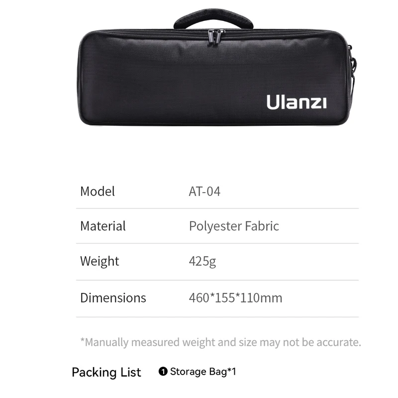 Ulanzi-Bolsa de transporte para trípode, bolso de mano, estuche de almacenamiento para micrófono, estudio de fotografía, soporte para trípode,