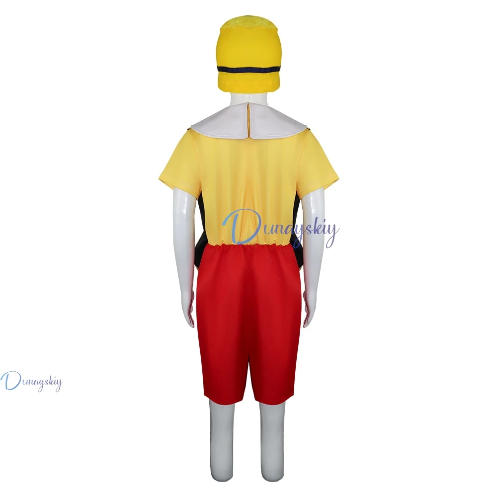 Halloween Grappige Pinokkio Cosplay Kostuum 110-150 Karakter Rolecosplay Kostuum Feestkleding Kinderen Cartoon Feestpak