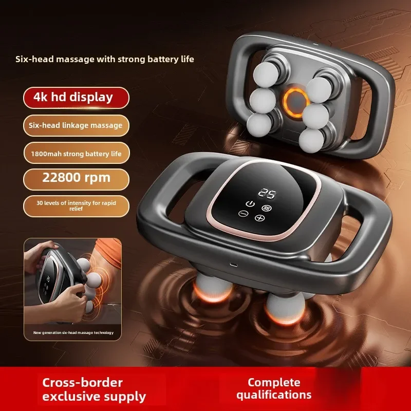 أداة تدليك بندقية اللفافة متعددة الرؤوس 4/6/8/12/16/22/28/32 مسدس تدليك عالي التردد للاهتزاز والخلفي والخصر والرقبة والكتف