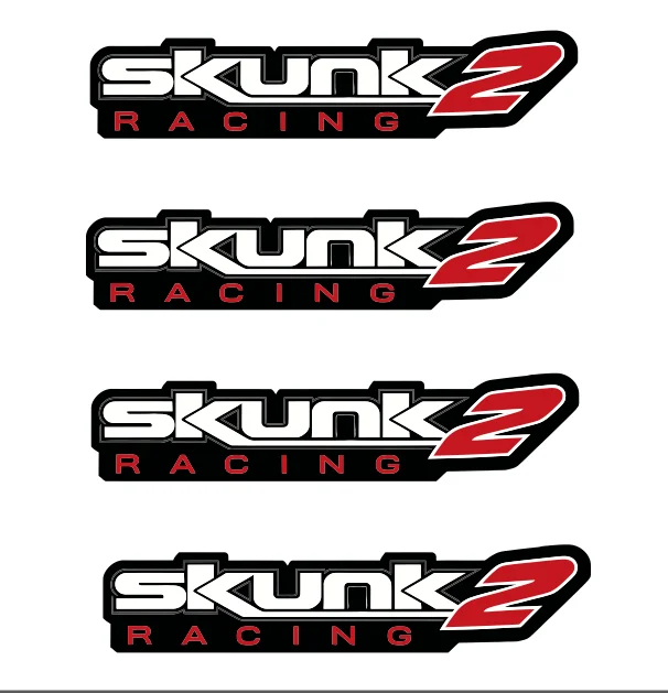 4PCS/SET Black White Red Racing Style Stickers Waterproof Vinyl Decals for Car Motorcycle Bike Helmet Decor