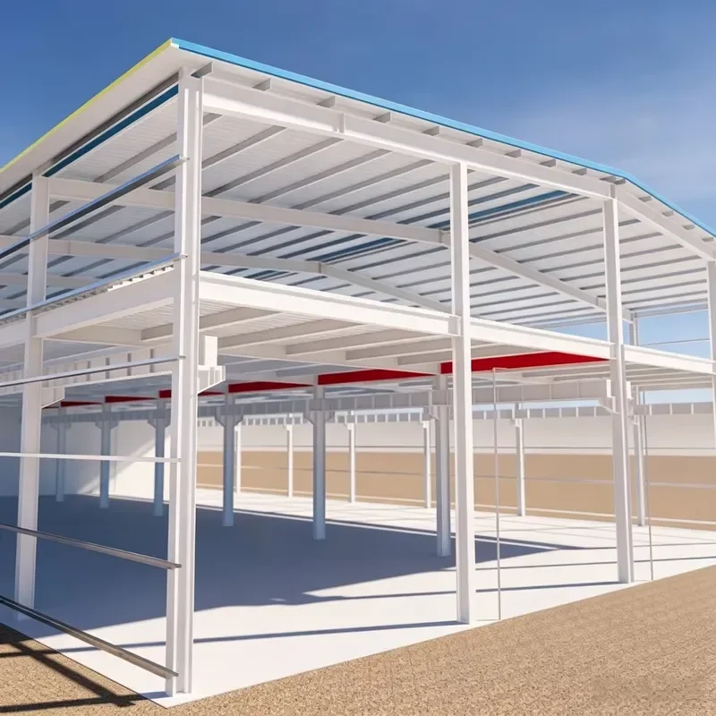 Steel Frame Building Prefabricated Metal Warehouse Large Span Logistics Storage Construction Economical Foundation Cost