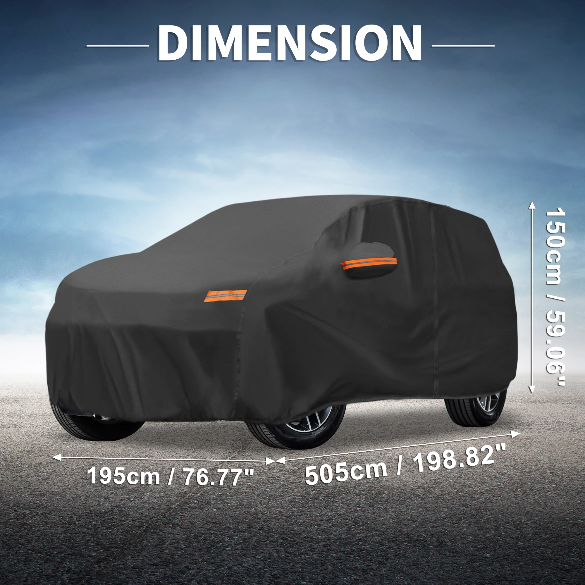 UXCELL for Subaru Ascent 210D-PU Outdoor Full Car Cover All Weather Waterproof Sun Rain Snow Protection with Driver Door Zipper