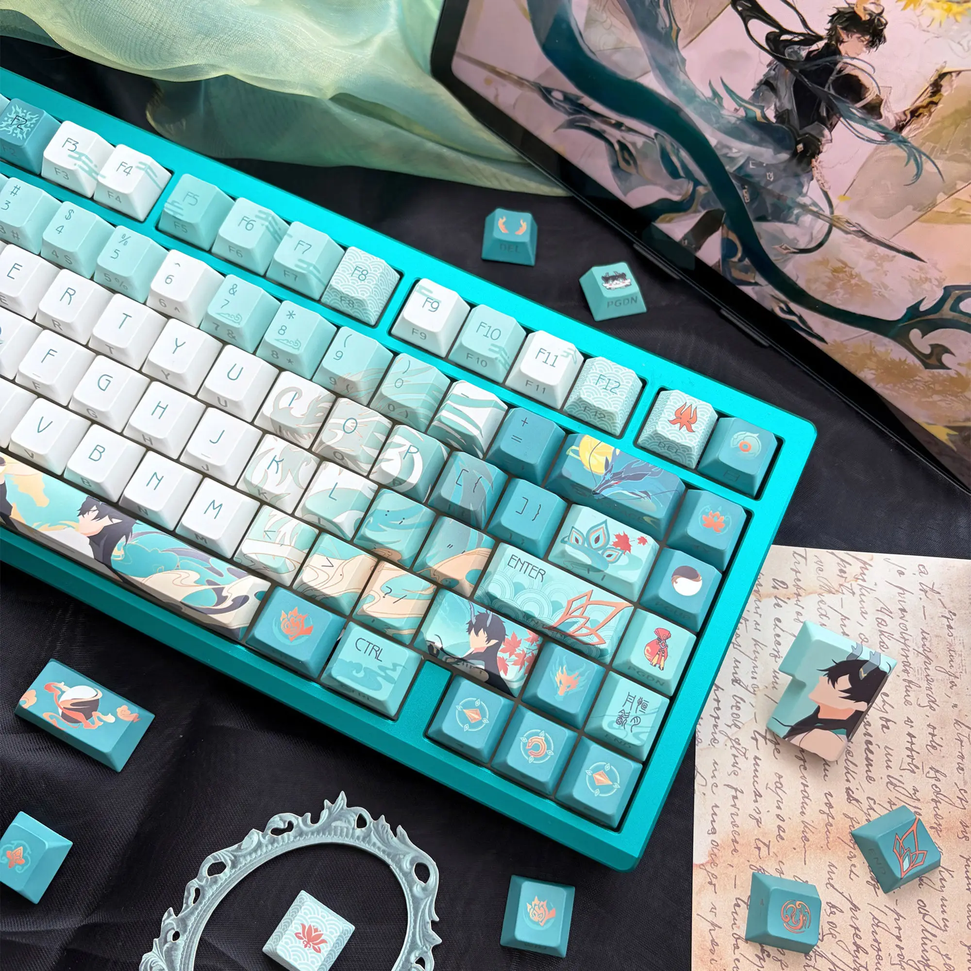 137 Keys Honkai：Star Rail Keycaps Imbibitor Lunae Anime Game Key Cap Cherry PBT Translucent Keycap for Made68 Mad68 Wooting 60