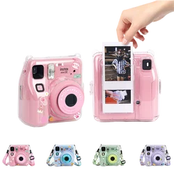 For Fujifilm Instax Mini SE Transparent Camera Case Protective Carry Bag Cover with Shoulder Strap Storage Bag