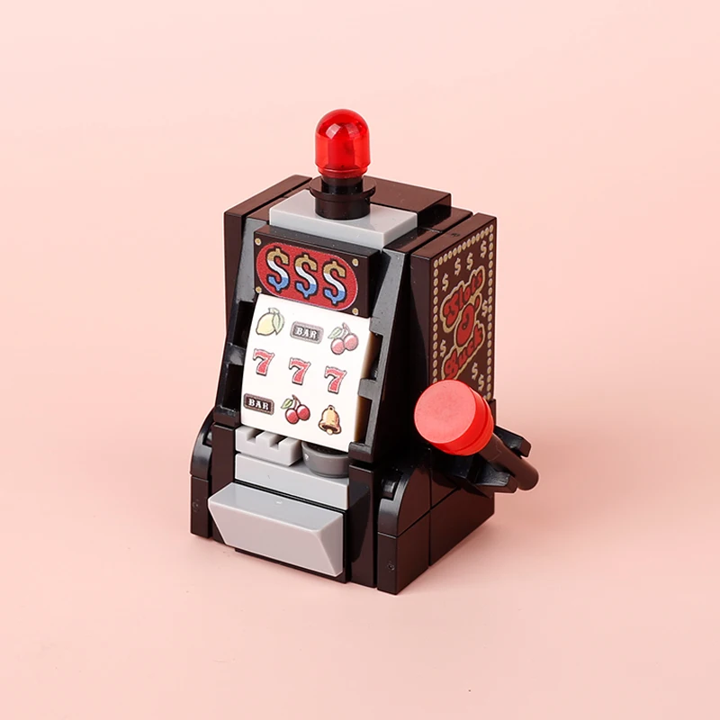 MOC City Casino Building Blocks Poker Table, Ski Ball, Card Machine & Chess Board Bricks Toy Set