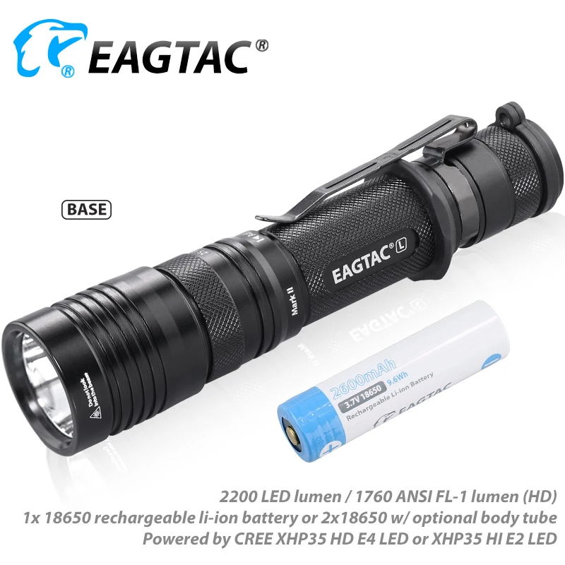 EAGTAC T25LR MKII XHP35 LED 2200 Lumen Super Powerful Tactical Flashlight Type-C USB Rechargeable Torch 18650 Light for Hunting