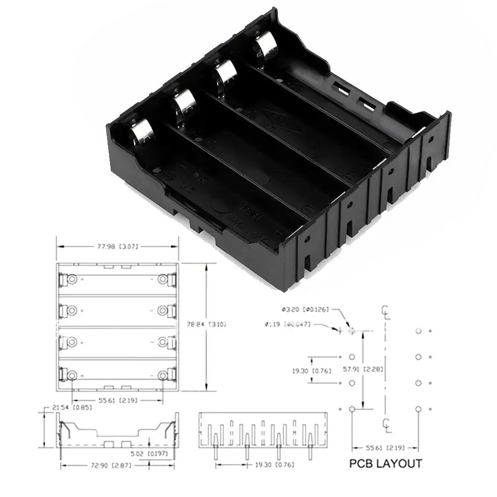 Universal 1 2 3 4 Slot 18650 Tempat Baterai Pin Keras Casing Bank Daya Las Mudah Casing Penyimpanan Baterai ABS